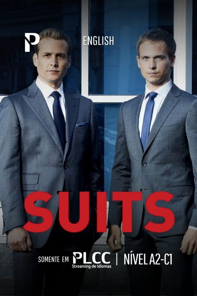 Curso de inglês com Suits na PLCC Idiomas — aprenda com cenas e vocabulário real. Nivelamento, reunião, videoconferência, proficiência, teste, avaliação, processo seletivo, RH, recrutamento, solução. Idiomas. ensinar inglês e espanhol. conteúdo real.